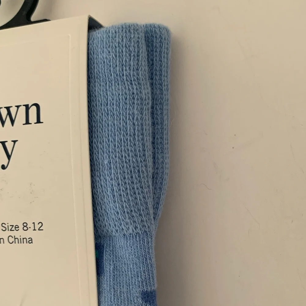 NWT Crown & Ivy Starfish Socks Men Fits Shoe Size 8-12 Light Blue Pattern Pastel